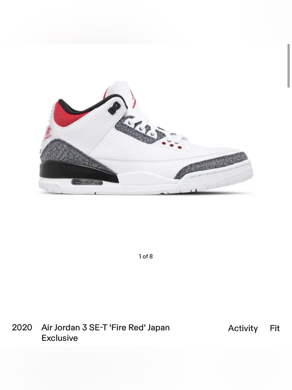 NEW Jordan Air Jordan 3 Retro SE-T Men's Sneakers - White/Red/Grey 10